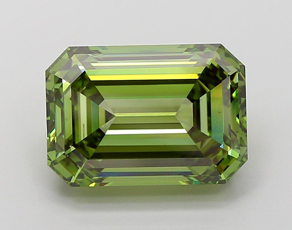 Lab-Grown Emerald Diamond - 5.71 Carats, Fancy Vivid Green Color, VS1 Clarity - Certified by IGI - Report Number: LG668455366