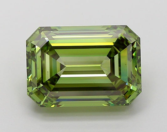 Lab-Grown Emerald Diamond - 5.71 Carats, Fancy Vivid Green Color, VS1 Clarity - Certified by IGI - Report Number: LG668455366