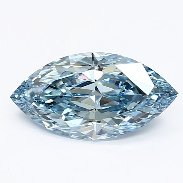 Lab-Grown Marquise Diamond - 1.04 Carats, Fancy Vivid Blue Color, VS1 Clarity - Certified by IGI - Report Number: LG626498221
