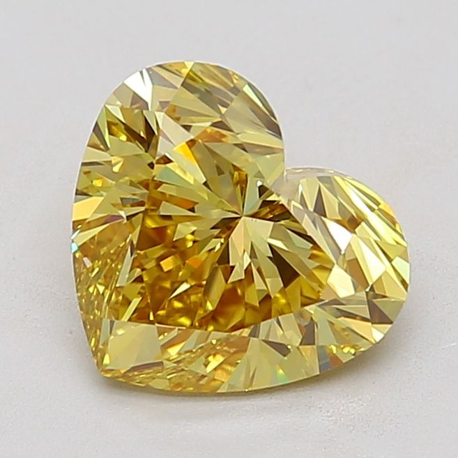 Lab-Grown Heart Diamond - 5.01 Carats, Fancy Vivid Yellow Color, VS1 Clarity - Certified by IGI - Report Number: LG681557150