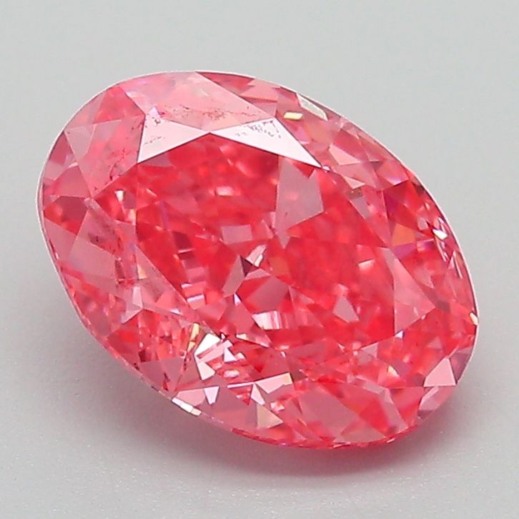 Lab-Grown Oval Diamond - 2.06 Carats, Fancy Vivid Pink Color, VVS2 Clarity - Certified by IGI - Report Number: LG666431737