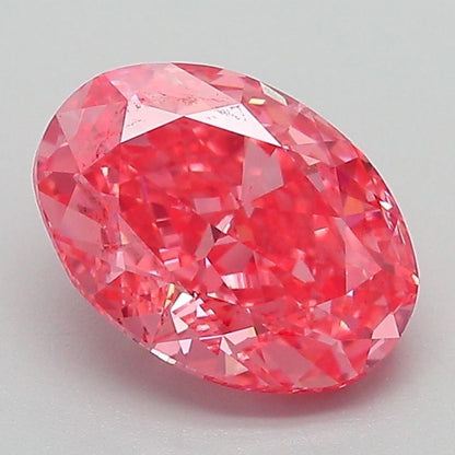 Lab-Grown Oval Diamond - 2.06 Carats, Fancy Vivid Pink Color, VVS2 Clarity - Certified by IGI - Report Number: LG666431737