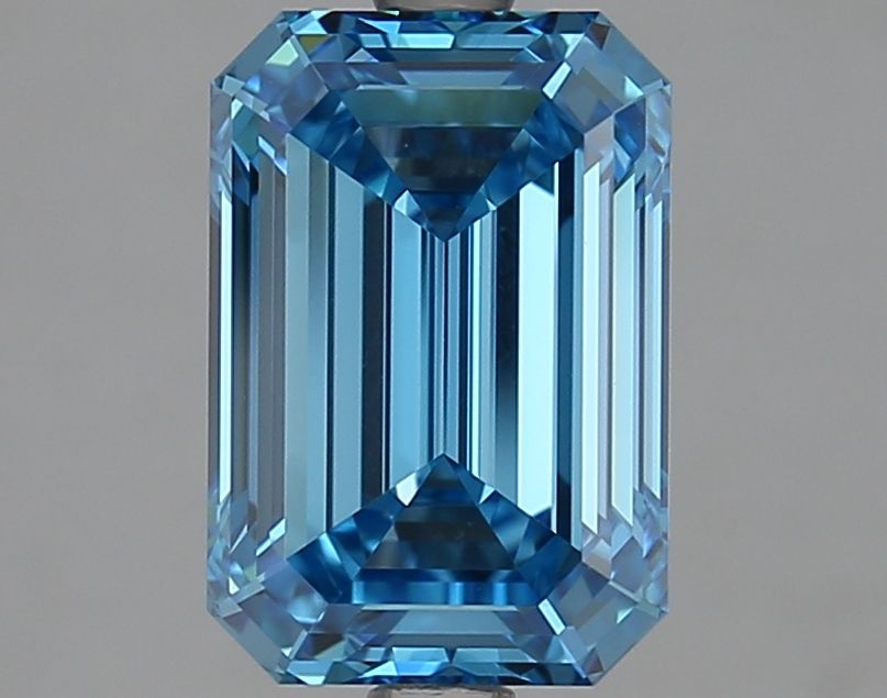 Lab-Grown Emerald Diamond - 3.02 Carats, Fancy Vivid Blue Color, VVS2 Clarity - Certified by IGI - Report Number: LG652417376