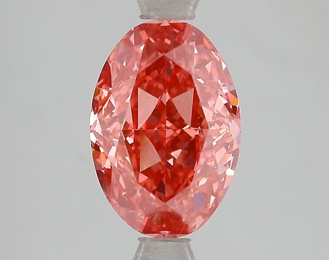 Lab-Grown Oval Diamond - 3.07 Carats, Fancy Vivid Pink Color, VVS2 Clarity - Certified by IGI - Report Number: LG671493385