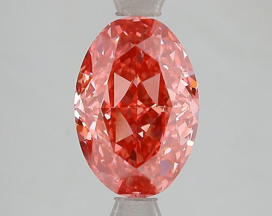Lab-Grown Oval Diamond - 3.07 Carats, Fancy Vivid Pink Color, VVS2 Clarity - Certified by IGI - Report Number: LG671493385