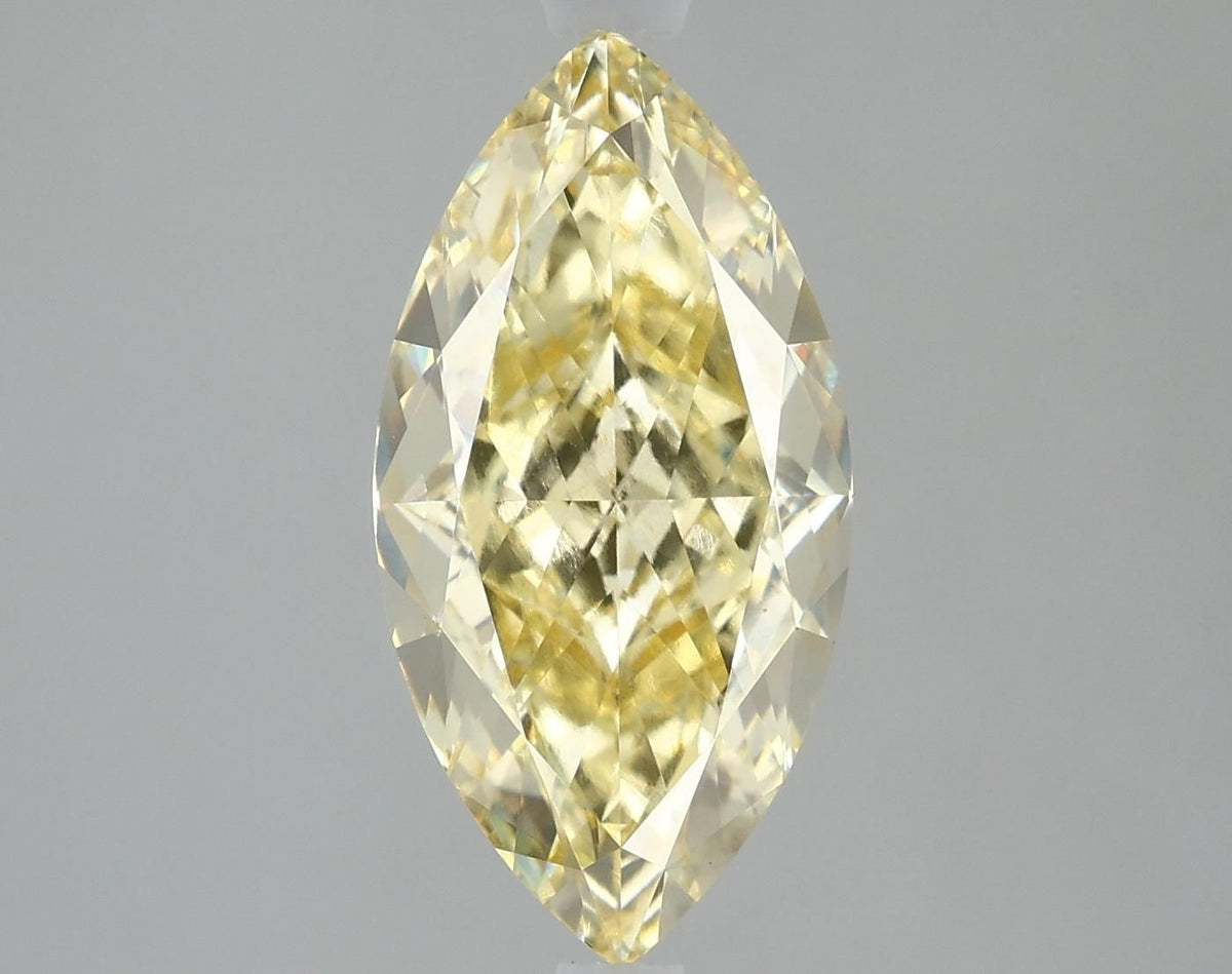 Lab-Grown Marquise Diamond - 3.08 Carats, Fancy Intense Yellow Color, VVS2 Clarity - Certified by IGI - Report Number: LG625453864