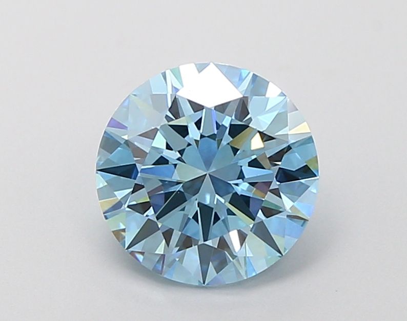 Lab-Grown Round Diamond - 2.0 Carats, Fancy Vivid Blue Color, VVS2 Clarity - Certified by IGI - Report Number: LG660422350