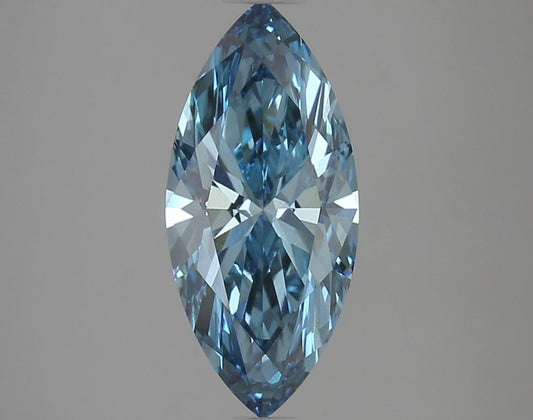 Lab-Grown Marquise Diamond - 2.37 Carats, Fancy Vivid Blue Color, VS1 Clarity - Certified by IGI - Report Number: LG621451380
