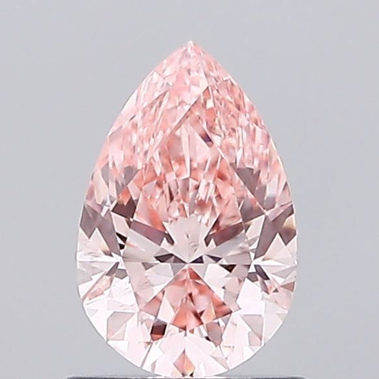Lab-Grown Pear Diamond - 0.72 Carats, Fancy Vivid Pink Color, VS1 Clarity - Certified by IGI - Report Number: LG665401721