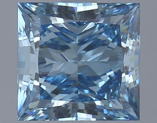 Lab-Grown Princess Diamond - 2.45 Carats, Fancy Vivid Blue Color, VS1 Clarity - Certified by IGI - Report Number: LG626420564