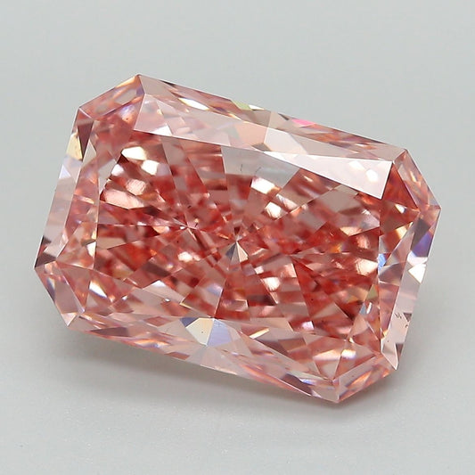 Lab-Grown Radiant Diamond - 6.52 Carats, Fancy Vivid Pink Color, VS2 Clarity - Certified by IGI - Report Number: LG667453869