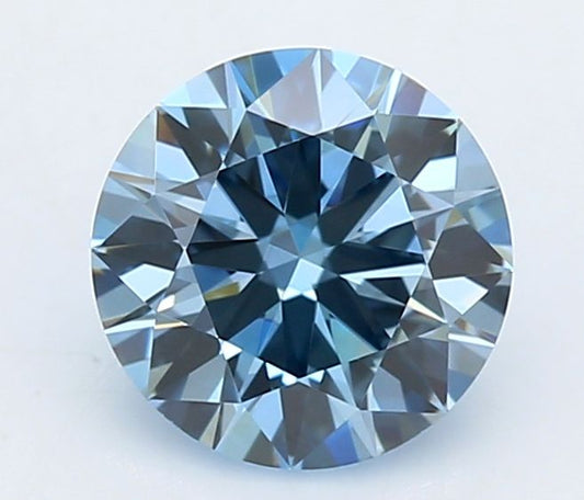 Lab-Grown Round Diamond - 0.63 Carats, Fancy Intense Blue Color, VVS1 Clarity - Certified by IGI - Report Number: LG666419165