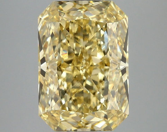 Lab-Grown Radiant Diamond - 4.02 Carats, Fancy Intense Yellow Color, VS2 Clarity - Certified by IGI - Report Number: LG665414898