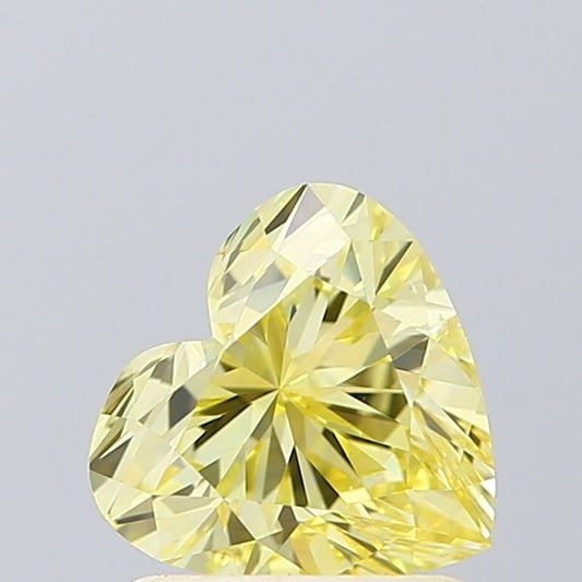 Lab-Grown Heart Diamond - 1.03 Carats, Fancy Intense Yellow Color, VS1 Clarity - Certified by IGI - Report Number: LG618441581