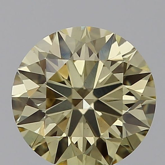 Lab-Grown Round Diamond - 0.8 Carats, Fancy Yellow Color, VS1 Clarity - Certified by IGI - Report Number: LG593369899
