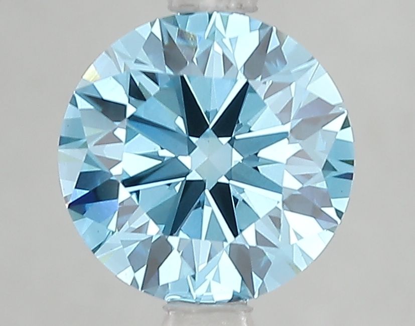 Lab-Grown Round Diamond - 2.29 Carats, Fancy Vivid Blue Color, VS1 Clarity - Certified by IGI - Report Number: LG666431943
