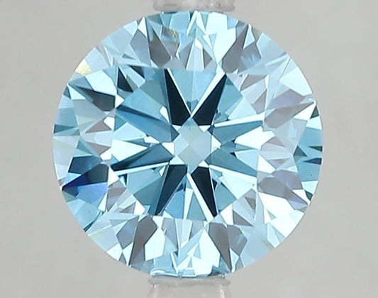 Lab-Grown Round Diamond - 2.29 Carats, Fancy Vivid Blue Color, VS1 Clarity - Certified by IGI - Report Number: LG666431943