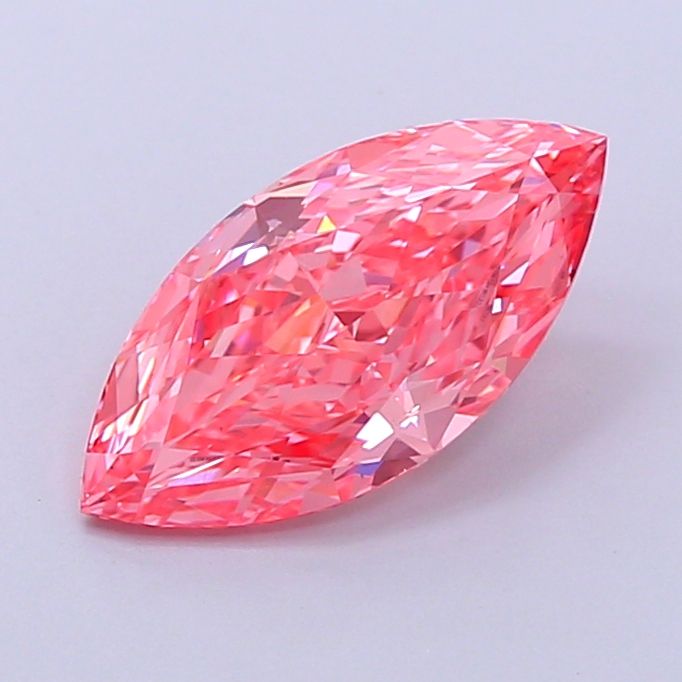 Lab-Grown Marquise Diamond - 1.75 Carats, Fancy Vivid Pink Color, VS1 Clarity - Certified by IGI - Report Number: LG673418232