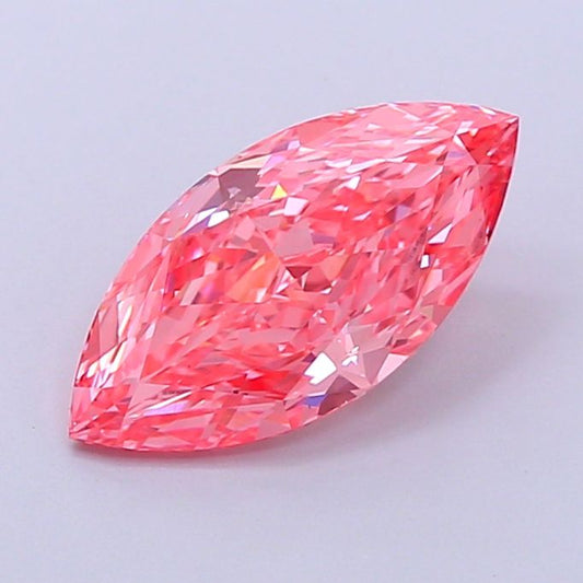 Lab-Grown Marquise Diamond - 1.75 Carats, Fancy Vivid Pink Color, VS1 Clarity - Certified by IGI - Report Number: LG673418232