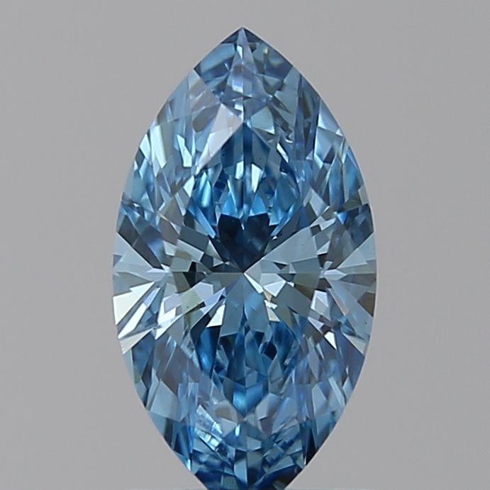 Lab-Grown Marquise Diamond - 0.94 Carats, Fancy Vivid Blue Color, VS1 Clarity - Certified by IGI - Report Number: LG591358065