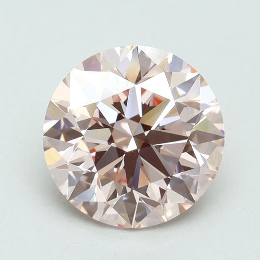 Lab-Grown Round Diamond - 3.01 Carats, Fancy Intense Pink Color, VVS2 Clarity - Certified by IGI - Report Number: LG616425147