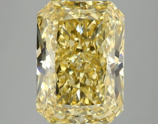 Lab-Grown Radiant Diamond - 4.06 Carats, Fancy Intense Yellow Color, VVS2 Clarity - Certified by IGI - Report Number: LG678596824