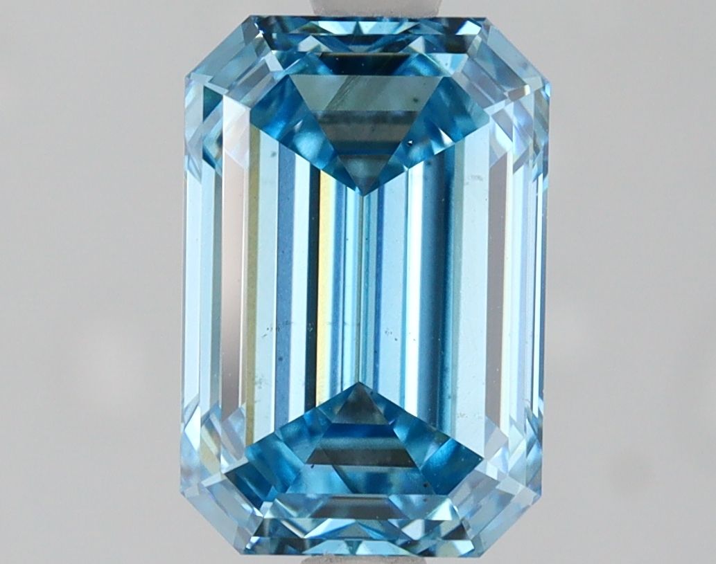 Lab-Grown Emerald Diamond - 2.05 Carats, Fancy Vivid Blue Color, VS2 Clarity - Certified by IGI - Report Number: LG611355914