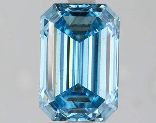 Lab-Grown Emerald Diamond - 2.05 Carats, Fancy Vivid Blue Color, VS2 Clarity - Certified by IGI - Report Number: LG611355914