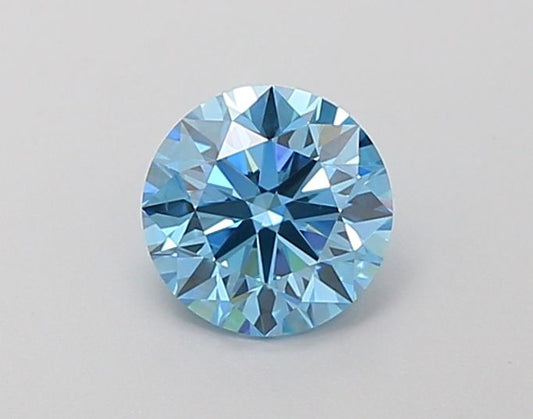 Lab-Grown Round Diamond - 0.85 Carats, Fancy Vivid Blue Color, VS2 Clarity - Certified by IGI - Report Number: LG662478630
