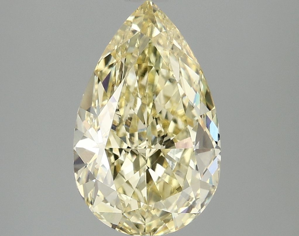 Lab-Grown Pear Diamond - 3.07 Carats, Fancy Intense Yellow Color, VVS2 Clarity - Certified by IGI - Report Number: LG693506571