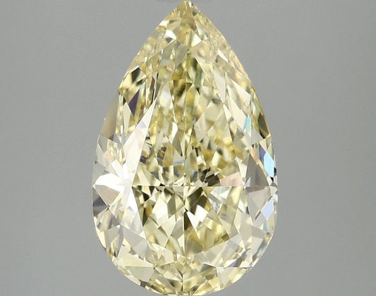 Lab-Grown Pear Diamond - 3.07 Carats, Fancy Intense Yellow Color, VVS2 Clarity - Certified by IGI - Report Number: LG693506571
