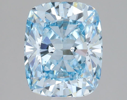 Lab-Grown Cushion Diamond - 2.04 Carats, Fancy Intense Blue Color, VS1 Clarity - Certified by IGI - Report Number: LG617465079