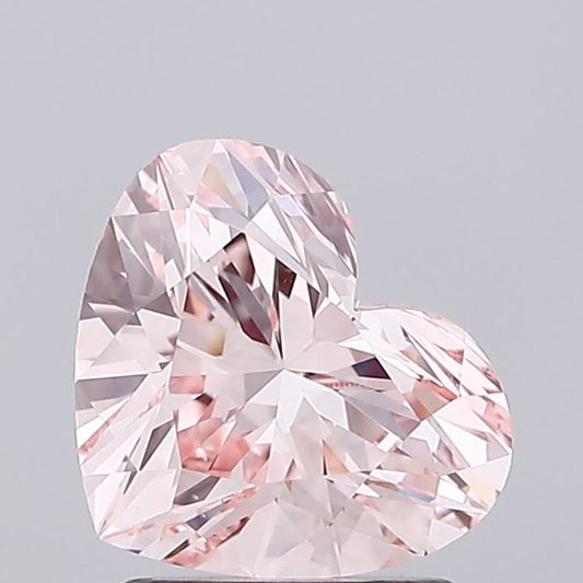 Lab-Grown Heart Diamond - 1.5 Carats, Fancy Intense Pink Color, VS1 Clarity - Certified by IGI - Report Number: LG655424218