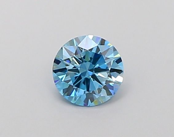 Lab-Grown Round Diamond - 0.58 Carats, Fancy Intense Blue Color, VVS2 Clarity - Certified by IGI - Report Number: LG677552059