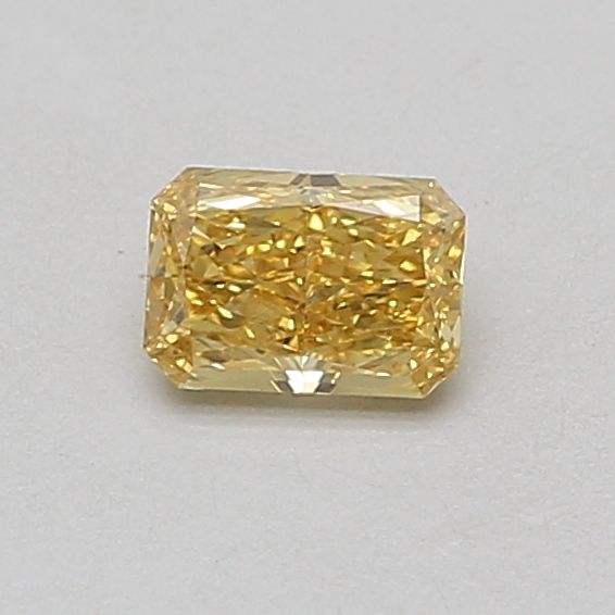 Lab-Grown Radiant Diamond - 0.43 Carats, Fancy Vivid Yellow Color, VVS2 Clarity - Certified by IGI - Report Number: LG677546310