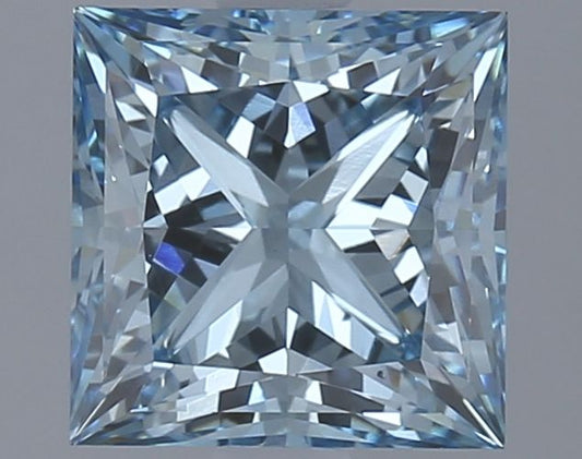 Lab-Grown Princess Diamond - 2.37 Carats, Fancy Vivid Blue Color, VS2 Clarity - Certified by IGI - Report Number: LG626420567