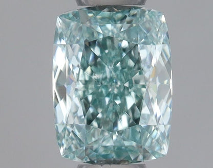 Lab-Grown Cushion Diamond - 0.4 Carats, Fancy Intense Green Color, VVS1 Clarity - Certified by IGI - Report Number: LG656473594
