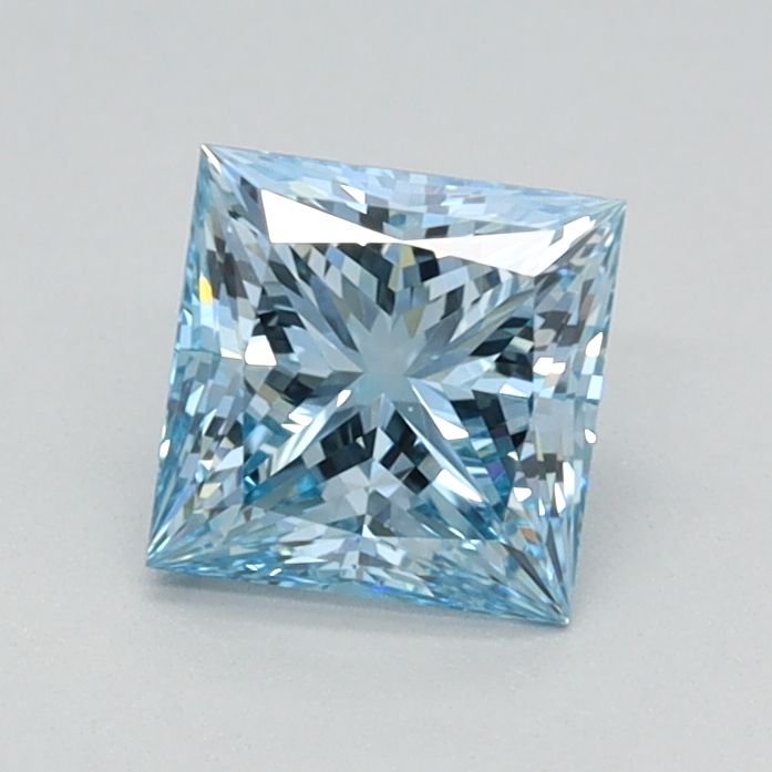 Lab-Grown Princess Diamond - 0.71 Carats, Fancy Intense Blue Color, VS1 Clarity - Certified by IGI - Report Number: LG626424780