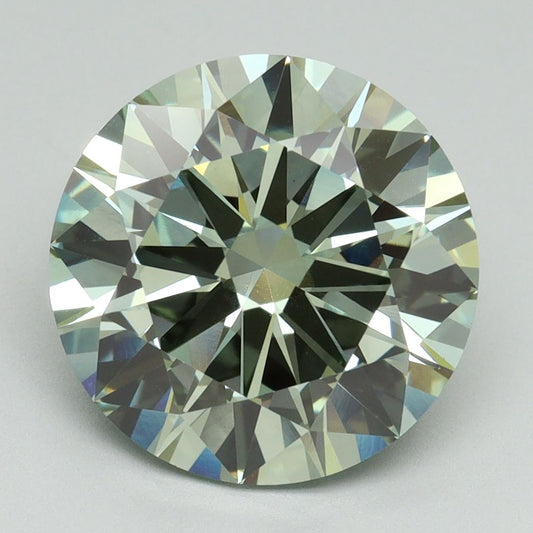 Lab-Grown Round Diamond - 5.02 Carats, Fancy Vivid Green Color, VS1 Clarity - Certified by IGI - Report Number: LG645459170