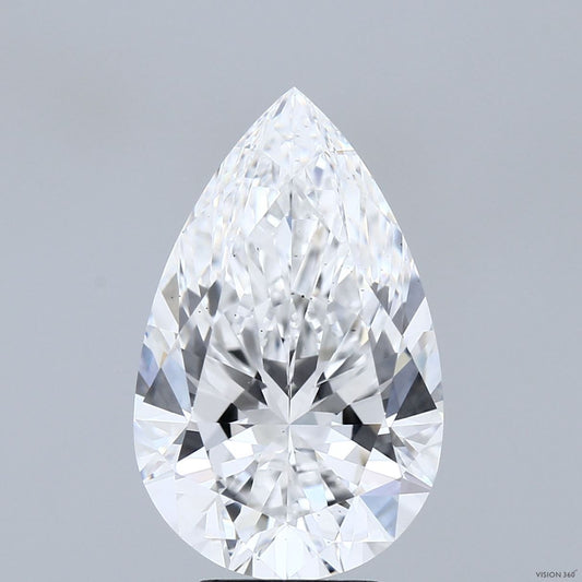 Lab-Grown Pear Diamond - 6.03 Carats, E Color, VS2 Clarity - Certified by IGI - Report Number: LG681572002