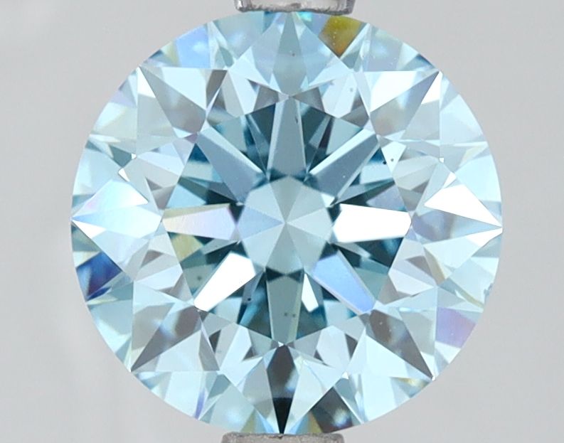 Lab-Grown Round Diamond - 2.22 Carats, Fancy Vivid Blue Color, VS2 Clarity - Certified by IGI - Report Number: LG618468026