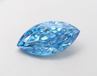 Lab-Grown Marquise Diamond - 2.46 Carats, Fancy Vivid Blue Color, VS2 Clarity - Certified by IGI - Report Number: LG683594380