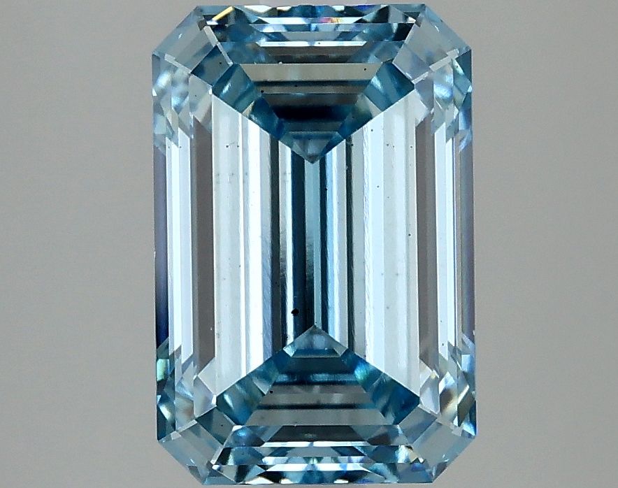 Lab-Grown Emerald Diamond - 2.95 Carats, Fancy Intense Blue Color, VS2 Clarity - Certified by IGI - Report Number: LG637461367