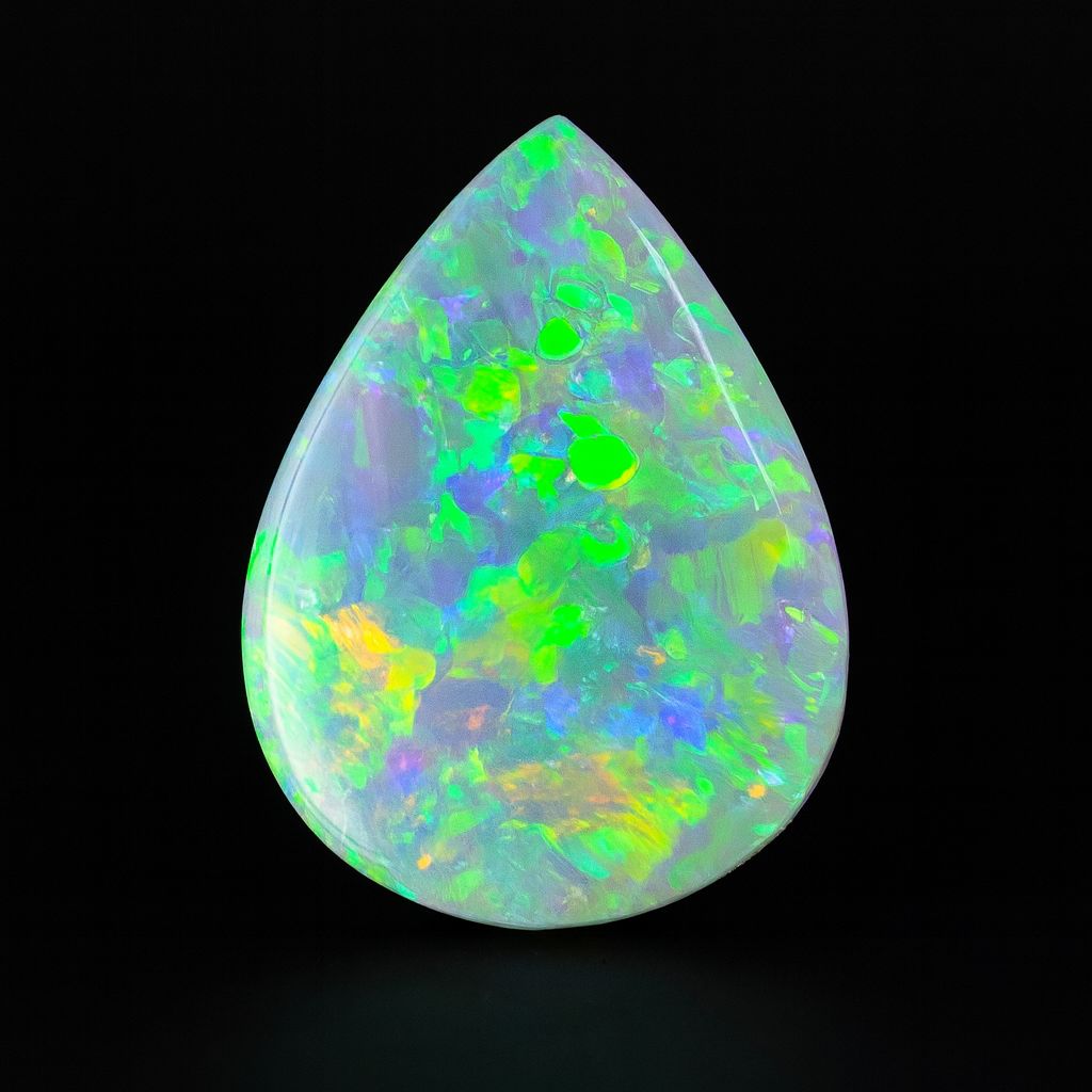 1.78ct Semi Black Black Pear Opal