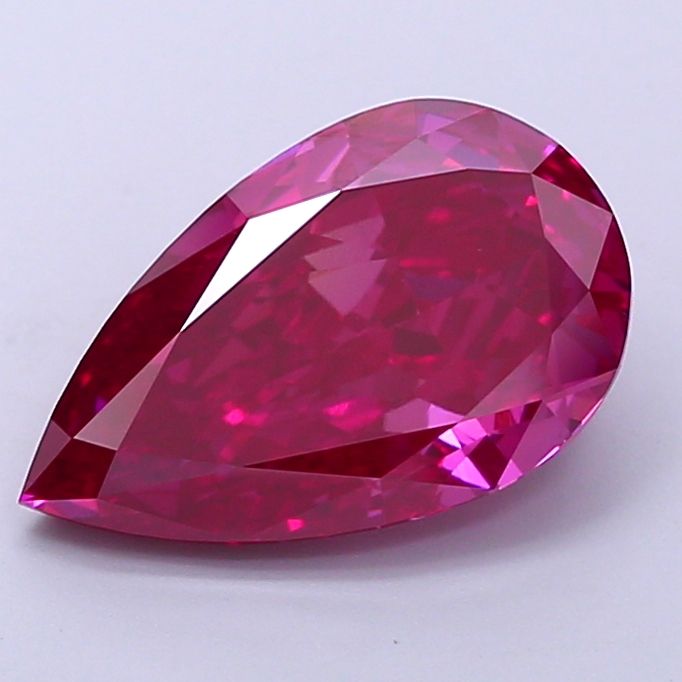Lab-Grown Pear Diamond - 3.47 Carats, Fancy Deep Pink Color, VS1 Clarity - Certified by IGI - Report Number: LG690505704
