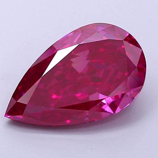 Lab-Grown Pear Diamond - 3.47 Carats, Fancy Deep Pink Color, VS1 Clarity - Certified by IGI - Report Number: LG690505704