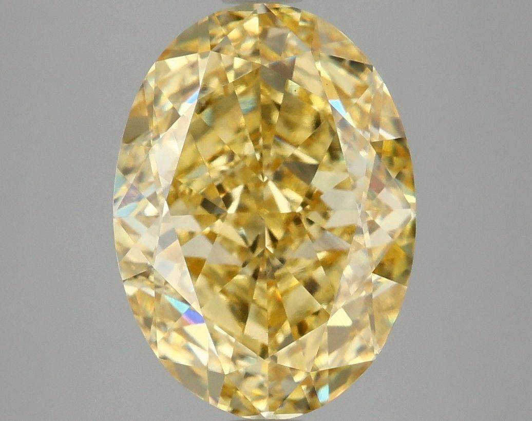 Lab-Grown Oval Diamond - 4.94 Carats, Fancy Vivid Yellow Color, VVS2 Clarity - Certified by IGI - Report Number: LG662416074
