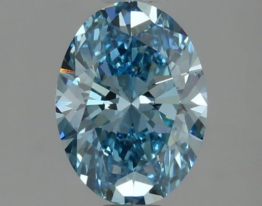 Lab-Grown Oval Diamond - 1.49 Carats, Fancy Vivid Blue Color, VVS2 Clarity - Certified by IGI - Report Number: LG633424001