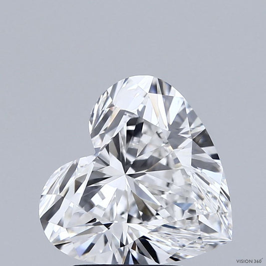 Lab-Grown Heart Diamond - 3.02 Carats, E Color, VVS2 Clarity - Certified by IGI - Report Number: LG696577513