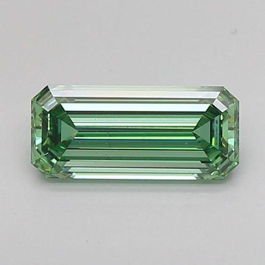 Lab-Grown Emerald Diamond - 1.03 Carats, Fancy Vivid Green Color, VS2 Clarity - Certified by IGI - Report Number: LG691538438